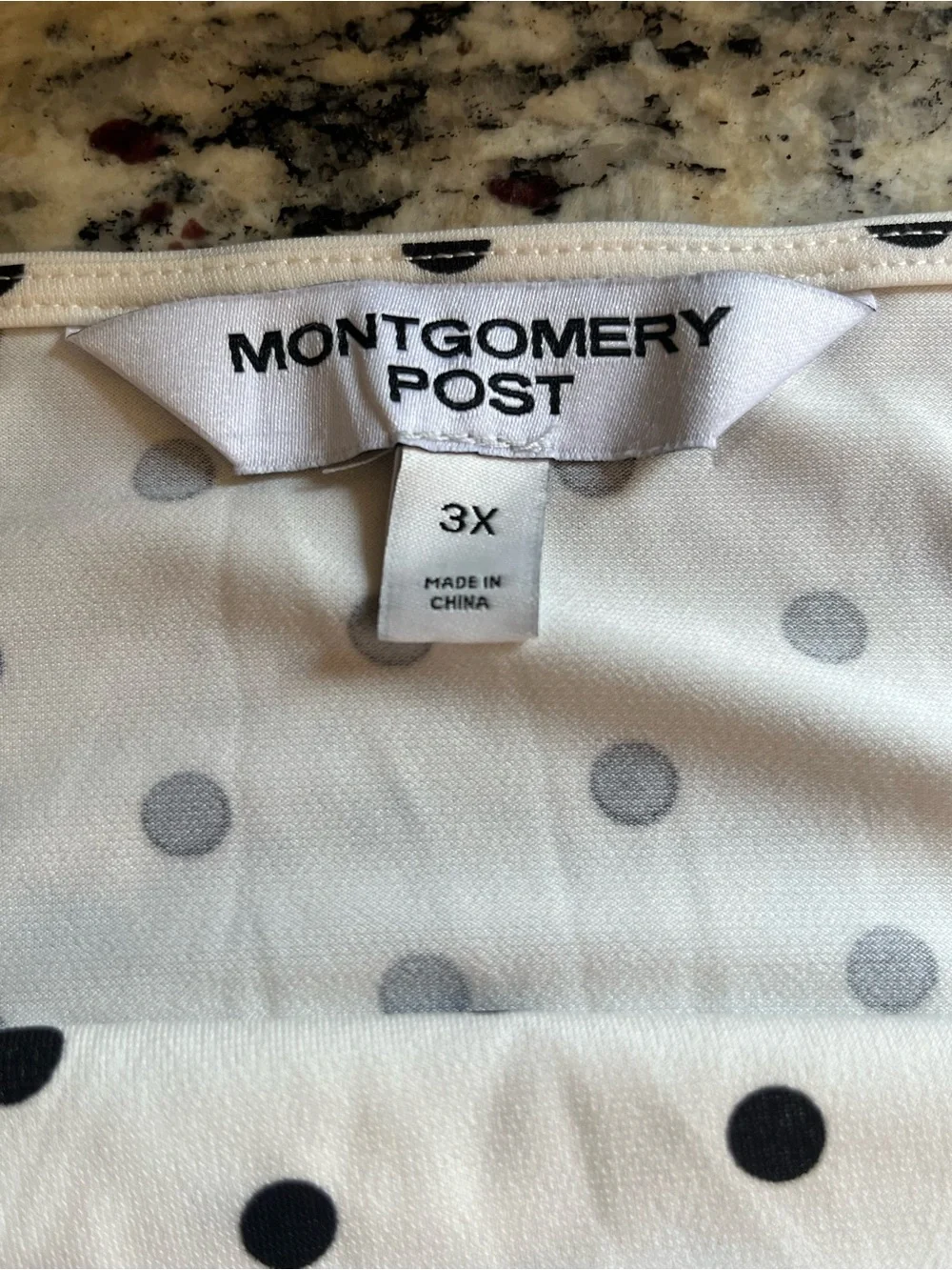 Montgomery Post Cream & Black Polka Dot Cowl Neck Sleeveless Top | 3X